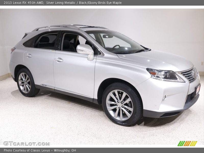 Silver Lining Metallic / Black/Ebony Birds Eye Maple 2013 Lexus RX 450h AWD