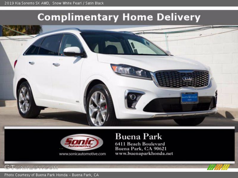 Snow White Pearl / Satin Black 2019 Kia Sorento SX AWD