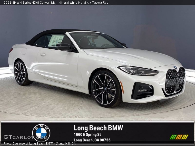 Mineral White Metallic / Tacora Red 2021 BMW 4 Series 430i Convertible