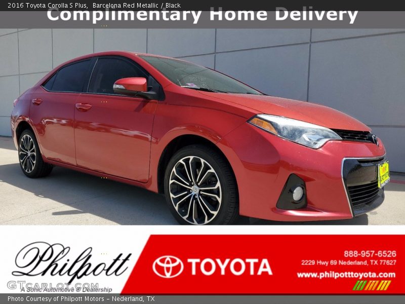 Barcelona Red Metallic / Black 2016 Toyota Corolla S Plus