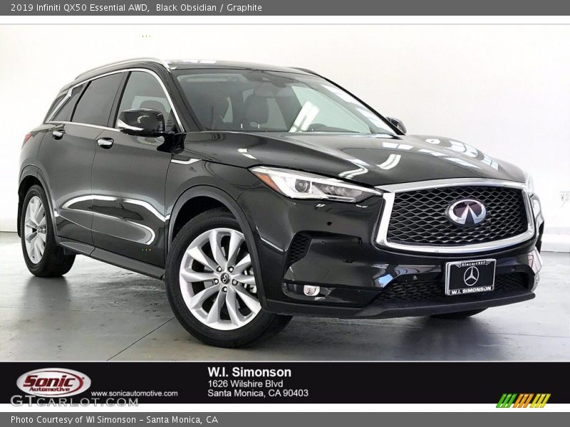 Black Obsidian / Graphite 2019 Infiniti QX50 Essential AWD