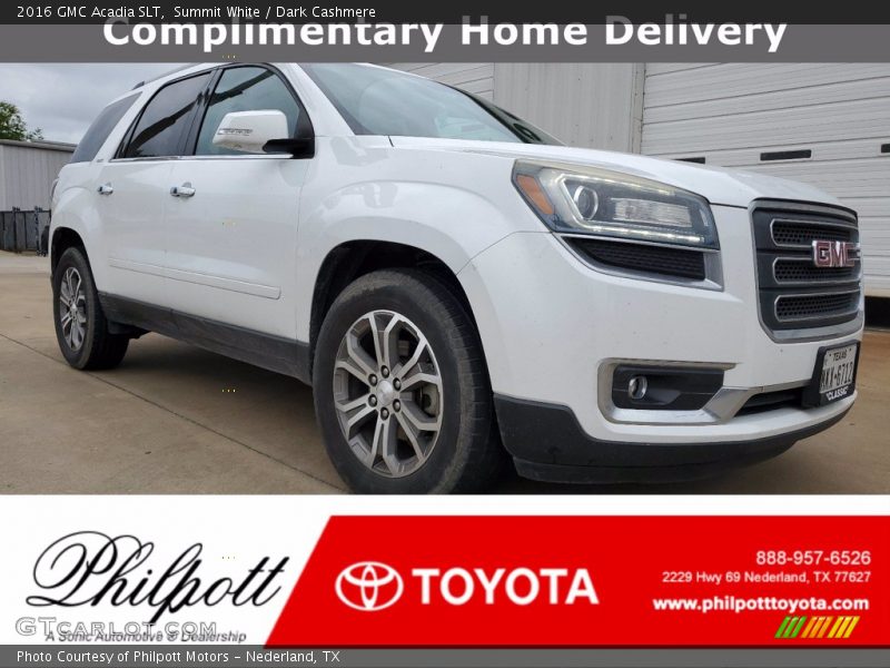 Summit White / Dark Cashmere 2016 GMC Acadia SLT