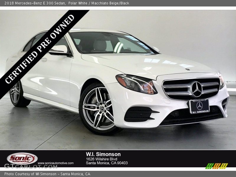 Polar White / Macchiato Beige/Black 2018 Mercedes-Benz E 300 Sedan