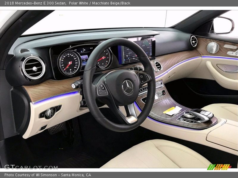 Polar White / Macchiato Beige/Black 2018 Mercedes-Benz E 300 Sedan