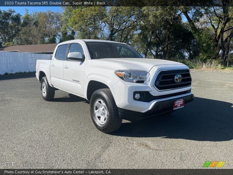 Super White / Black 2020 Toyota Tacoma SR5 Double Cab