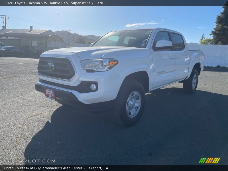 Super White / Black 2020 Toyota Tacoma SR5 Double Cab