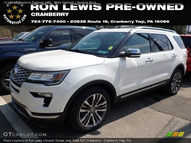 White Platinum / Medium Black 2019 Ford Explorer Platinum 4WD