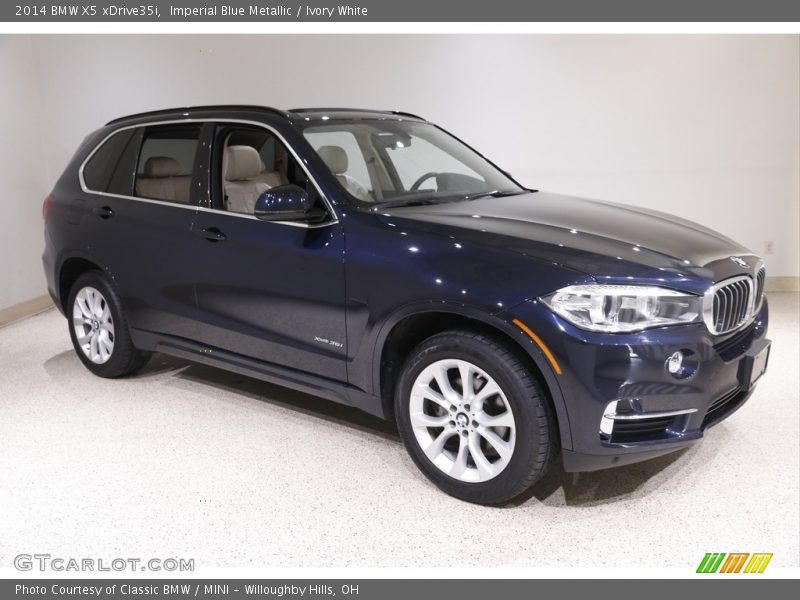 Imperial Blue Metallic / Ivory White 2014 BMW X5 xDrive35i