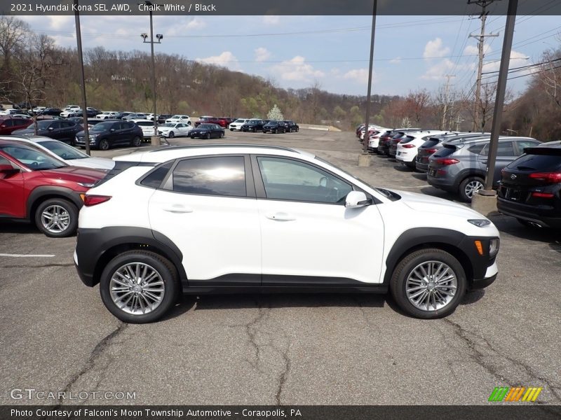 Chalk White / Black 2021 Hyundai Kona SEL AWD