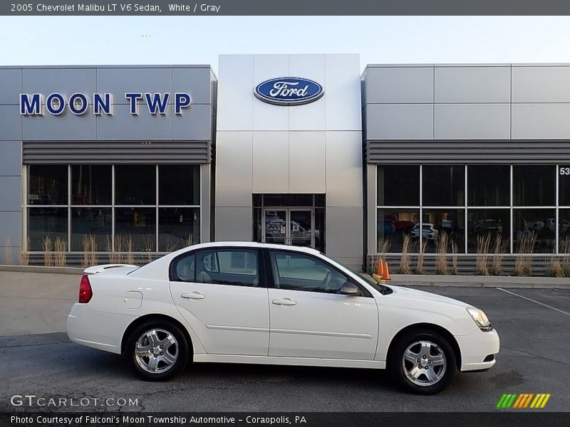White / Gray 2005 Chevrolet Malibu LT V6 Sedan