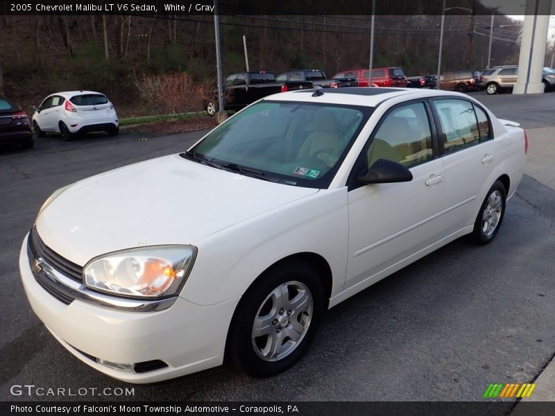 White / Gray 2005 Chevrolet Malibu LT V6 Sedan