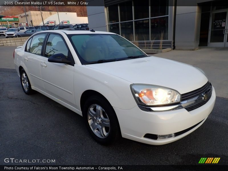 White / Gray 2005 Chevrolet Malibu LT V6 Sedan