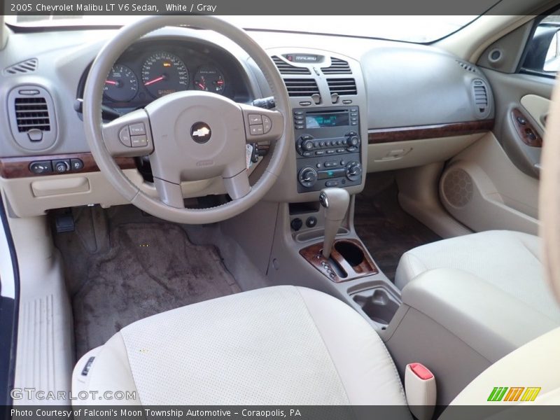 White / Gray 2005 Chevrolet Malibu LT V6 Sedan