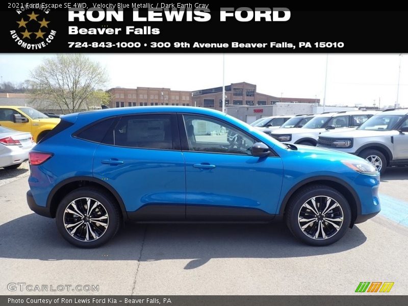 Velocity Blue Metallic / Dark Earth Gray 2021 Ford Escape SE 4WD