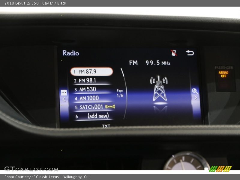 Caviar / Black 2018 Lexus ES 350