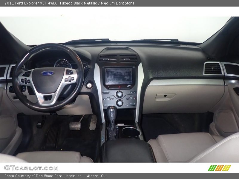 Tuxedo Black Metallic / Medium Light Stone 2011 Ford Explorer XLT 4WD