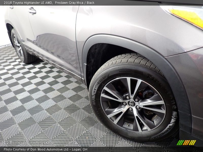 Predawn Gray Mica / Black 2018 Toyota Highlander LE AWD