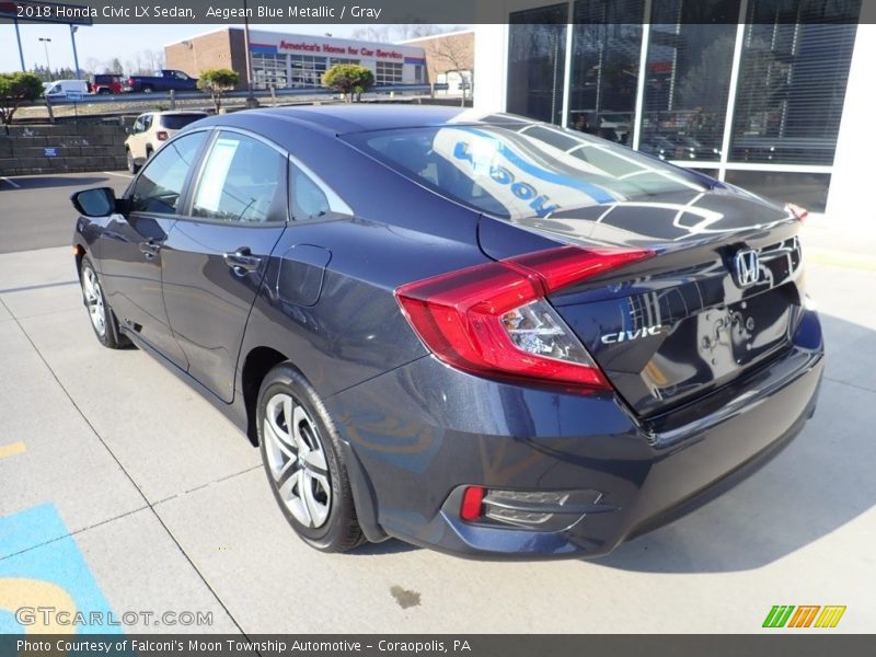 Aegean Blue Metallic / Gray 2018 Honda Civic LX Sedan