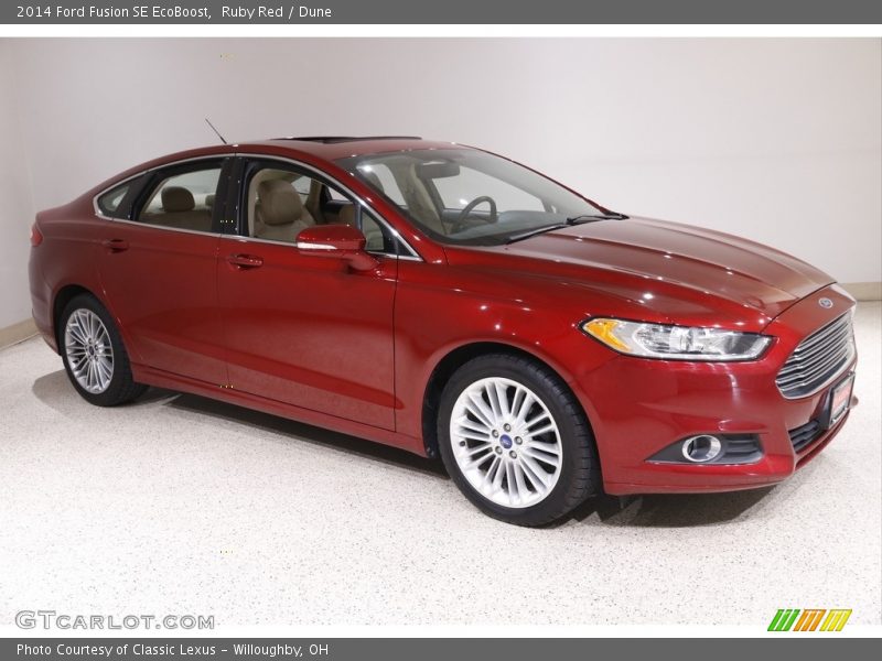 Ruby Red / Dune 2014 Ford Fusion SE EcoBoost