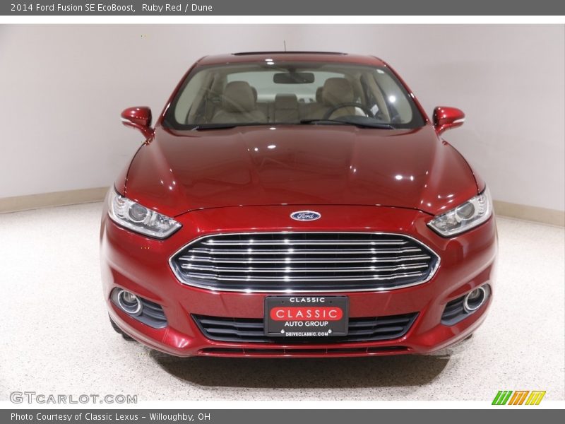 Ruby Red / Dune 2014 Ford Fusion SE EcoBoost