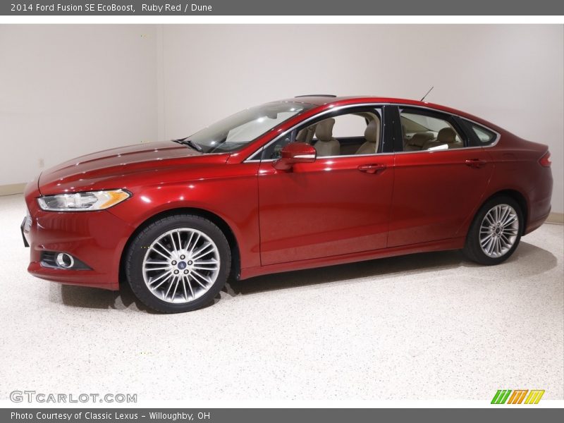 Ruby Red / Dune 2014 Ford Fusion SE EcoBoost