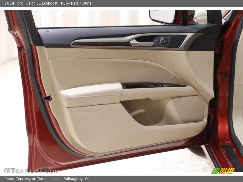 Ruby Red / Dune 2014 Ford Fusion SE EcoBoost