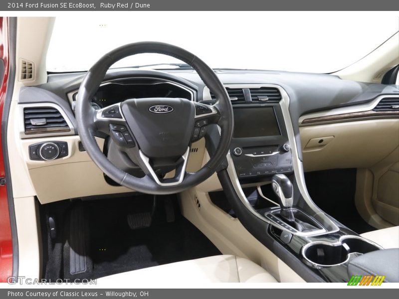 Ruby Red / Dune 2014 Ford Fusion SE EcoBoost