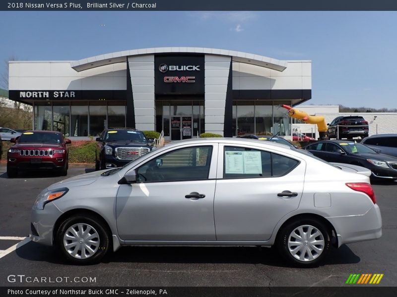 Brilliant Silver / Charcoal 2018 Nissan Versa S Plus