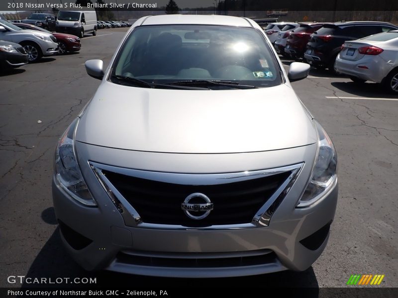 Brilliant Silver / Charcoal 2018 Nissan Versa S Plus