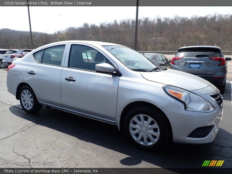 Brilliant Silver / Charcoal 2018 Nissan Versa S Plus