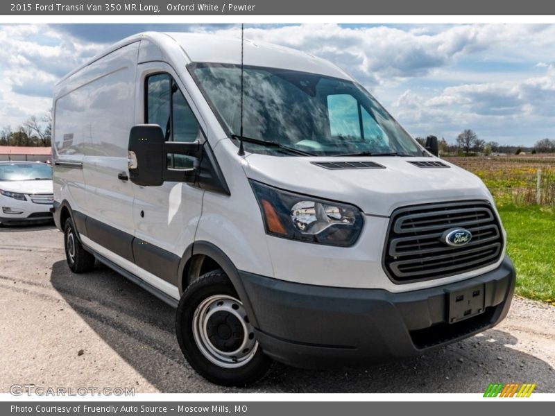 Oxford White / Pewter 2015 Ford Transit Van 350 MR Long