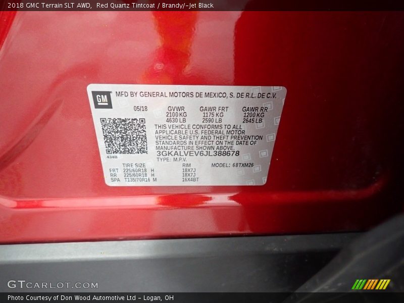 Red Quartz Tintcoat / Brandy/­Jet Black 2018 GMC Terrain SLT AWD