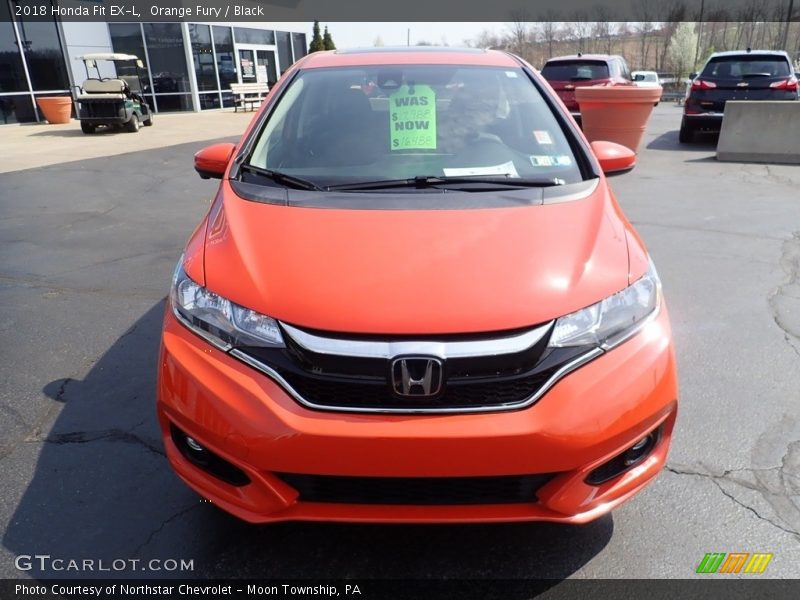 Orange Fury / Black 2018 Honda Fit EX-L