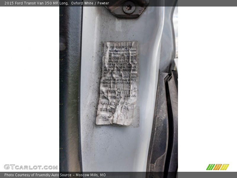 Oxford White / Pewter 2015 Ford Transit Van 350 MR Long