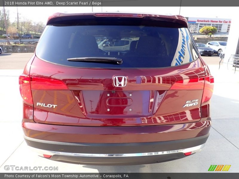 Deep Scarlet Pearl / Beige 2018 Honda Pilot Elite AWD