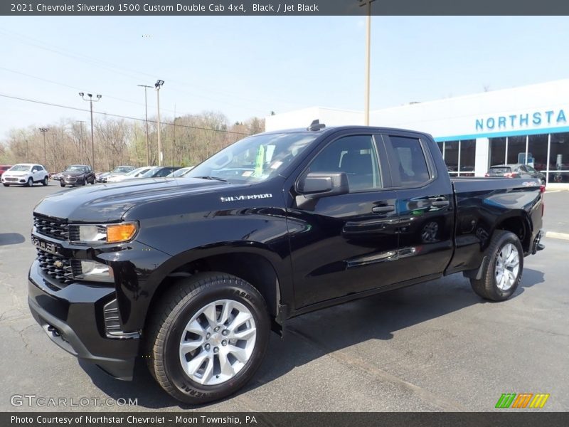 Black / Jet Black 2021 Chevrolet Silverado 1500 Custom Double Cab 4x4