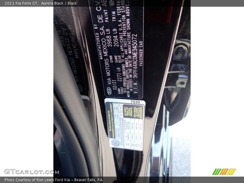 Aurora Black / Black 2021 Kia Forte GT