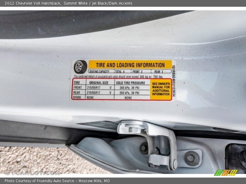 Summit White / Jet Black/Dark Accents 2012 Chevrolet Volt Hatchback