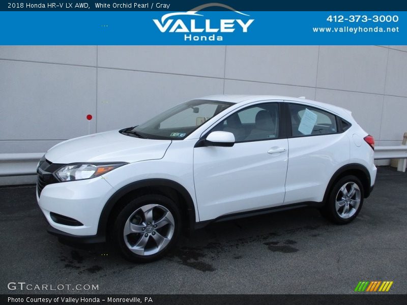 White Orchid Pearl / Gray 2018 Honda HR-V LX AWD