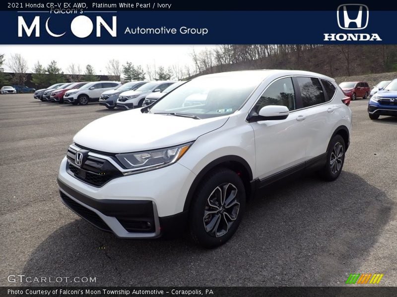 Platinum White Pearl / Ivory 2021 Honda CR-V EX AWD