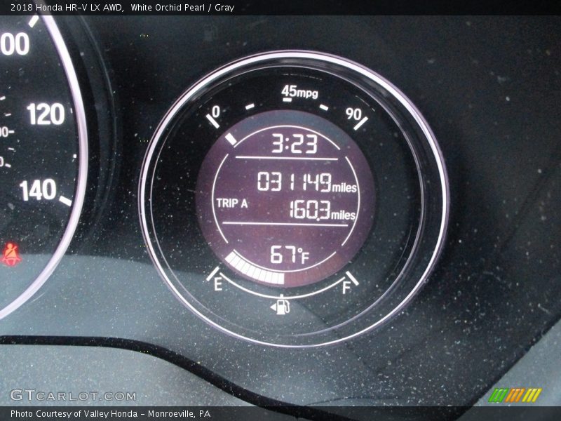 White Orchid Pearl / Gray 2018 Honda HR-V LX AWD