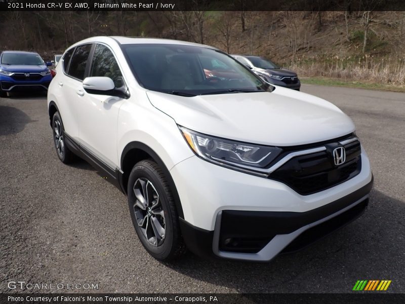 Platinum White Pearl / Ivory 2021 Honda CR-V EX AWD