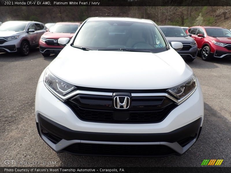 Platinum White Pearl / Ivory 2021 Honda CR-V EX AWD