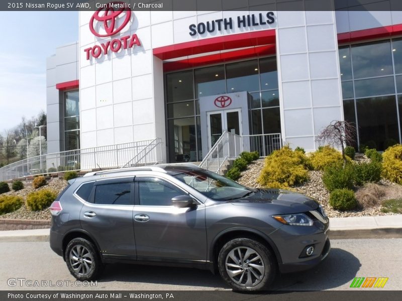 Gun Metallic / Charcoal 2015 Nissan Rogue SV AWD