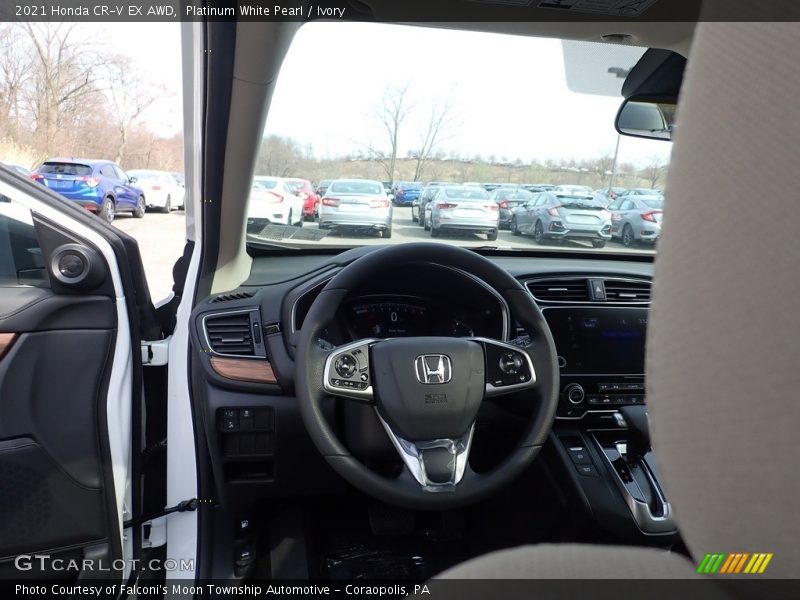Platinum White Pearl / Ivory 2021 Honda CR-V EX AWD