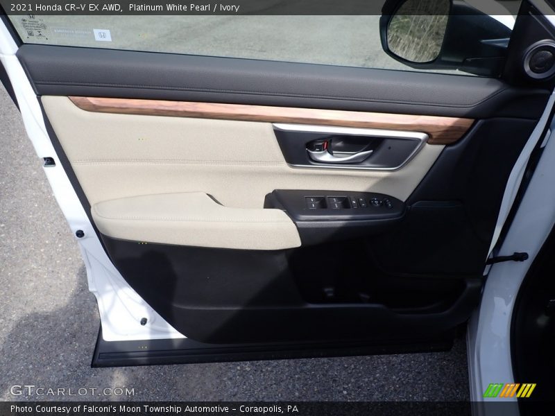 Platinum White Pearl / Ivory 2021 Honda CR-V EX AWD