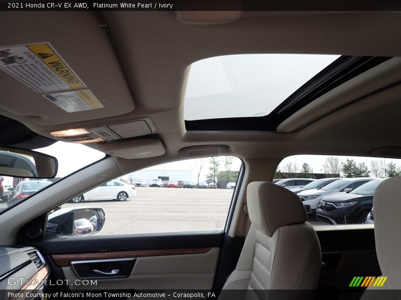 Platinum White Pearl / Ivory 2021 Honda CR-V EX AWD