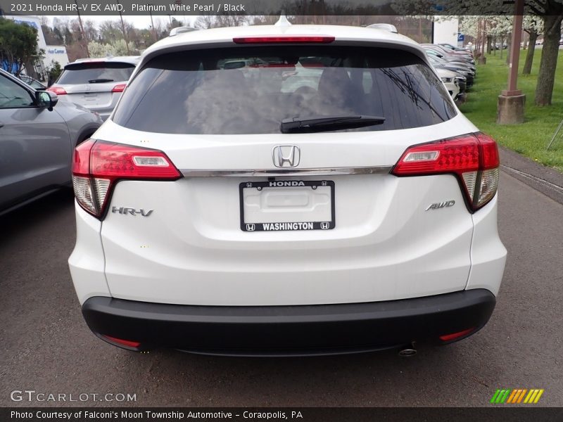 Platinum White Pearl / Black 2021 Honda HR-V EX AWD