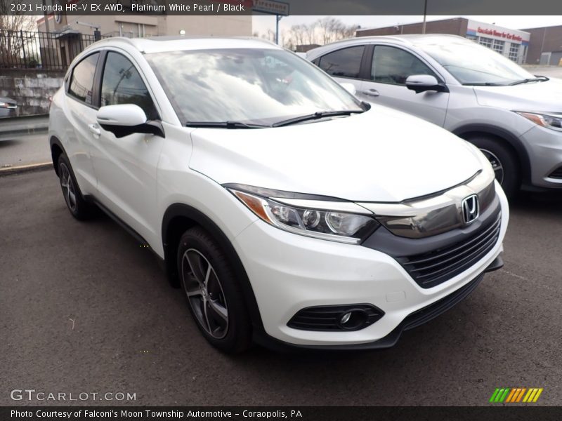 Platinum White Pearl / Black 2021 Honda HR-V EX AWD