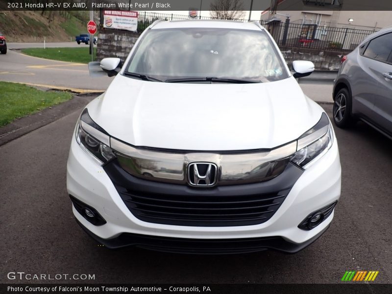 Platinum White Pearl / Black 2021 Honda HR-V EX AWD